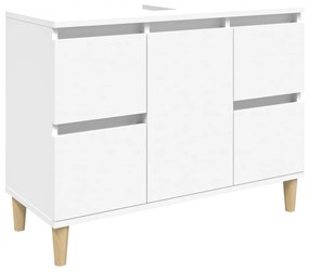 Mobile lavabo bianco 80x33x60 cm in legno multistrato