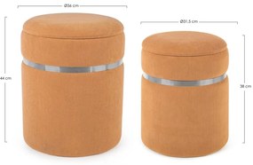 Set di 2 pouf contenitore REVMIRA arancio