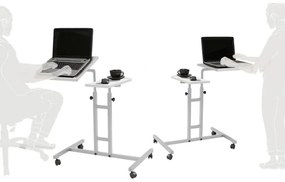 Tavolo regolabile GLEN 87x67 cm bianco