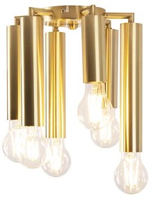 Plafoniera Art Déco oro 6 luci - Tubi