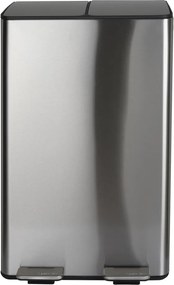 Cestino per la spazzatura color argento opaco in acciaio per raccolta differenziata/con pedale 2x30 l Aliya – Spirella