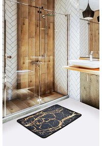 Tappetino da bagno nero/oro 60x40 cm Goldes - Foutastic