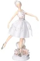 Statua in Resina ballerina bianco cm 17,7x9,5xh27,2