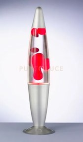 Lava  lampada ogiva gadget alluminio + rosso h.41cm