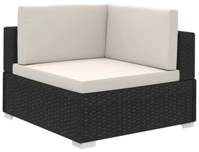 Set Divani da Giardino 8 pz con Cuscini in Polyrattan Nero