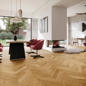 Parquet multistrato forte chevron francese M in rovere spazzolato family 0.61 m²