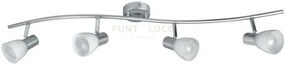Spot mito nickel 4 luci attacco e14 92,7x9x18cm in vetro e metallo ...