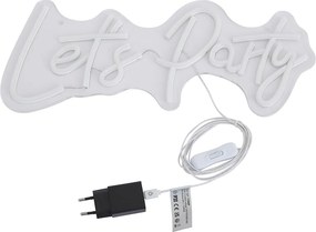 Lampada da parete al neon bianca incl. LED - Let's Party