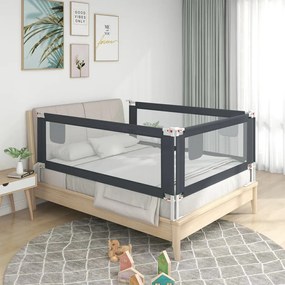 Sponda Letto Sicurezza Bambini Grigio Scuro 140x25 Cm Tessuto /
