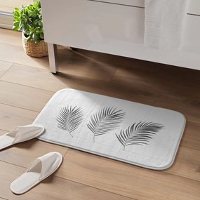 Tappetino per il bagno bianco e argentato 45x75 cm Orbella – douceur d'intérieur