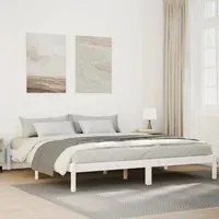 Letto Extra Lungo senza Materasso Bianco 180x210 cm in Pino 852411