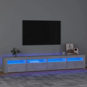 Mobile Porta Tv Con Luci Led Grigio Cemento 240x35x40 Cm /