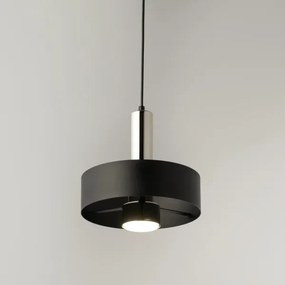 Lampadario a sospensione con filo RIF LUX 1xGX53/12W/230V diametro 25 cm nero/cromo lucido