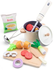 Set di alimenti per preparare la zuppa