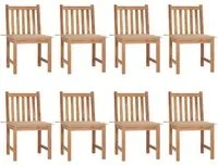 Sedie da Giardino con Cuscini 8 pz in Legno Massello di Teak cod mxl 8384