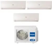 Climatizzatore Condizionatore Haier Trial Split Inverter serie FLEXIS PLUS WHITE 9+9+15 con 3U70S2SR3FA R-32 Wi-Fi Integrato Colore Bianco 9000+9000+15000