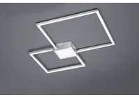 Plafoniera Hydra Doppio Quadrato Led 28w Nichel L65 cm Dimmerabile Trio Lighting