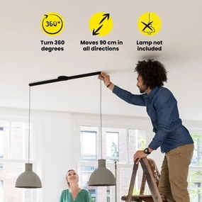 Lightswing® Twin - Nero opaco 110 cm - Per una o due luci a sospensione