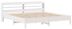 Letto senza materasso bianco 180x200 cm legno massello di pino