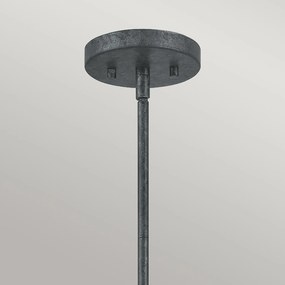 Lampadario Industrial Nordico Vanguard Acciaio Nero Antico 3 Luci E14