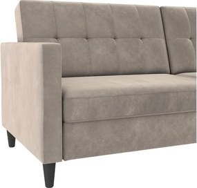 Divano beige in velluto 203 cm Hartford - Støraa