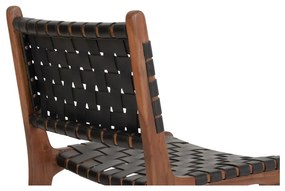 Sedie da pranzo nero-marrone in legno di teak in un set di 2 pezzi Perugia - House Nordic