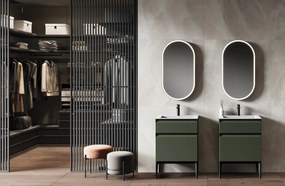 Piedino mobili da bagno (componibile) Yumi in acciaio nero H 25 cm 4 pezzi