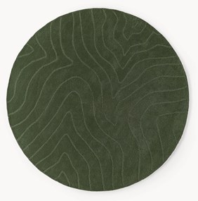 Tappeto rotondo in lana fatto a mano Aaron