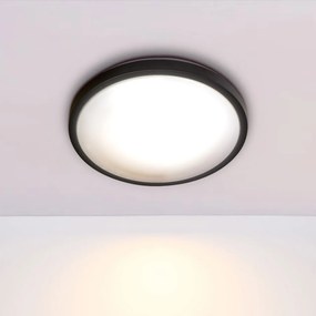 Plafoniera 2xE27 Nera IP44 - Ø330mm da soffitto e parete