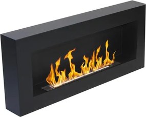 Camino a bioetanolo biocamino da parete Siena Nero L 90 x P 12 x H 40