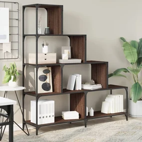 Libreria 4gradini rovere marrone 139x33,5x149 legno multistrato