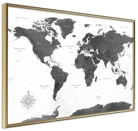 Poster  The World in Black and White  Cornice Quadri Cornice d'oro, Larghezza x Altezza Home decor 90x60