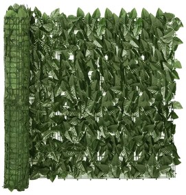 Paravento Da Balcone Con Foglie Verde Scuro 600x75 Cm /