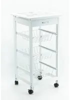 Carrello Cucina Ottawa 3 Cesti Mdf Bianco Ffi