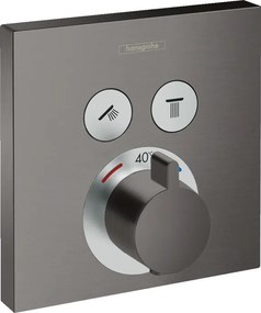 Miscelatore Termostatico doccia a muro 2 Utenze Senza Corpo incasso Cromo Nero Satinato Hansgrohe Showerselect 15763340