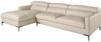 Divano chaise longue sinistro 283 x 173 x 92 cm in pelle colore sabbia