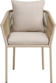 Sedia da esterno beige in metallo/in imbottito Salerno – House Nordic