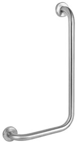 Corrimano angolare di sicurezza 35x65 cm con montante a destra in acciaio cromo