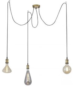 Leuchten Direkt 13571-60 - Lampadario a sospensione con filo DIY 3xE27/60W/230V ragno ottone
