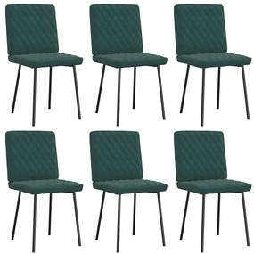 Sedie Da Pranzo 6 Pz Verde Scuro İn Velluto /