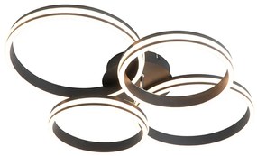 Plafoniera nera con LED dimmerabile a 3 livelli 4 luci - Navara