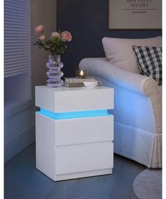 Comodino SMARTIE con illuminazione integrata, bianco