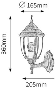 Rabalux 8452 - Applique da esterno NIZZA 1xE27/60W/230V