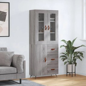 Credenza Grigio Sonoma 69,5x34x180 Cm İn Legno Multistrato /