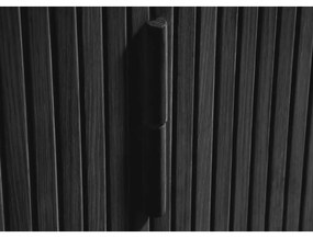 Cassettiera bassa nera in rovere con ante scorrevoli 76x160 cm Cavo - Unique Furniture