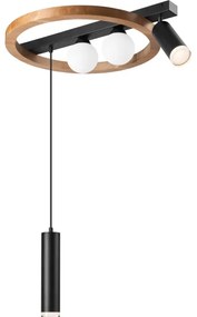 Lampadario a sospensione con filo OTIS 2xG9/5W/230V + 2xE27/15W/230V quercia