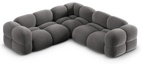 Divano angolare grigio con rivestimento in velluto Loretto – Cosmopolitan Design