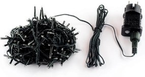 Catenaria Natalizia LED 8 GIOCHI DI LUCE 15m Cavo VERDE IP44 Luce BLU Colore Blu 460 - 465 °K