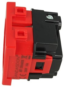 SANDASDON Presa Schuko 2P+T 16A Colore Rosso Compatibile Con Con Bticino Matix