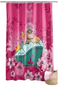 Tenda da doccia 180x200 cm Chatibulle - douceur d'intérieur